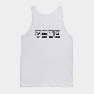 Eat Sleep Row Repeat - Rowing Rower Crew Funny Tank Top